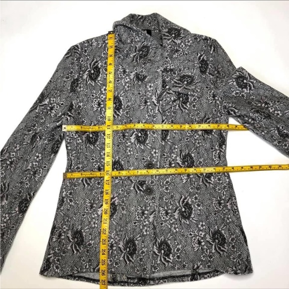 Lucia’s Sarto Grey Lace Winter Jacket Pockets blazer coat - Picture 10 of 10